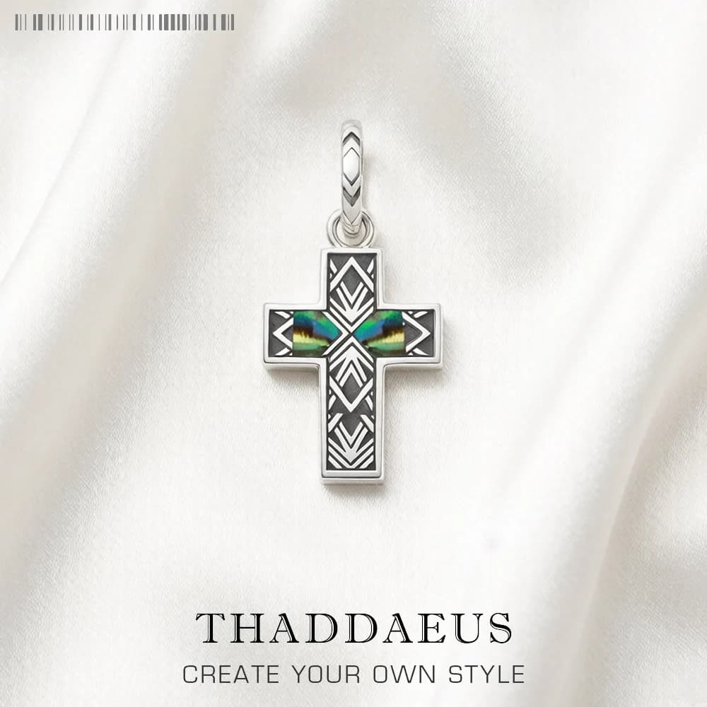 Pendentif croix porte-bonheur personnelle d'été, flambant neuf, bijoux européens en argent Sterling 925, cadeau ethnique pour femmes et hommes
