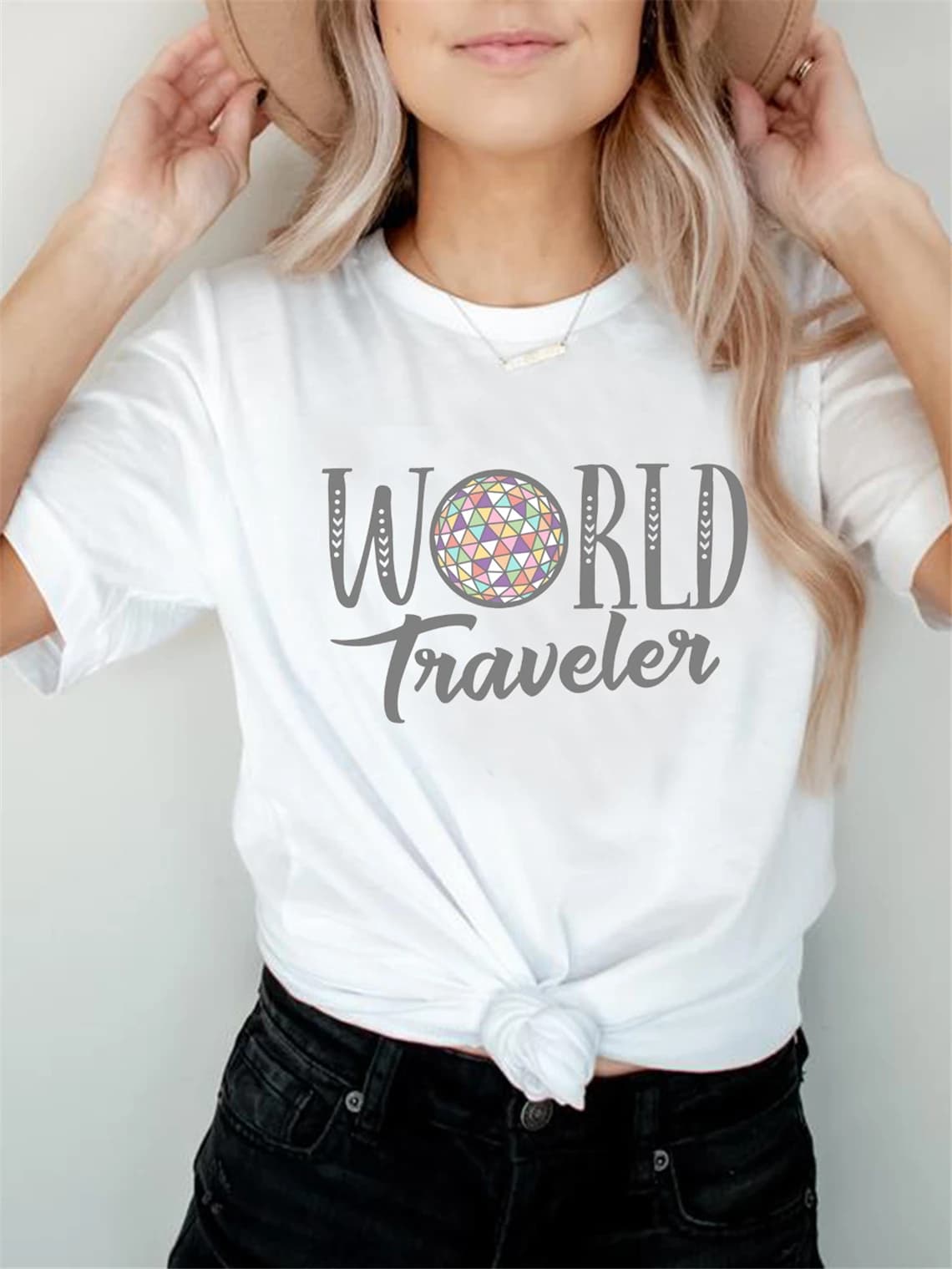 T-shirt World Traveler Epcot unisexe, T-shirt World Traveler pour voyage en famille, T-shirts graphiques d'été à manches courtes