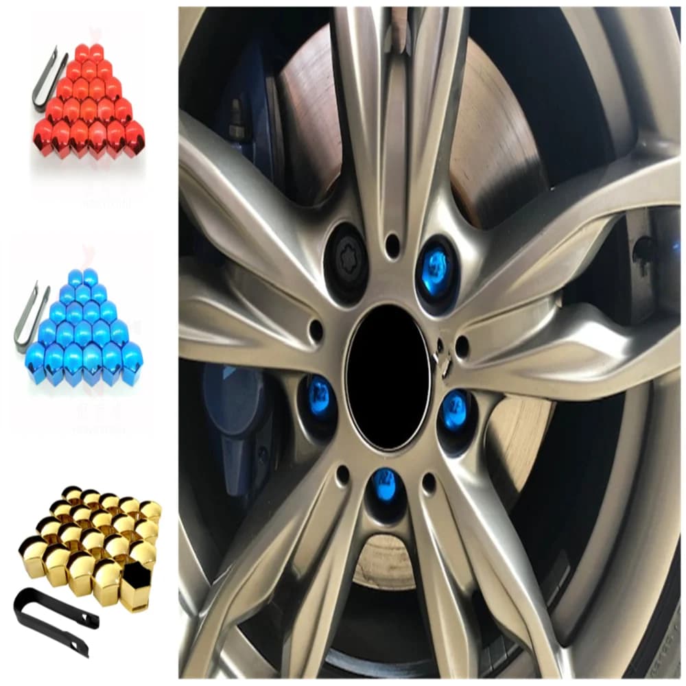 Capuchons d'écrou de roue de voiture, capuchons de protection, antirouille, couvercle de vis de moyeu automatique, décoration extérieure de 2,2, 17mm, 19mm, 21mm, 20 pièces