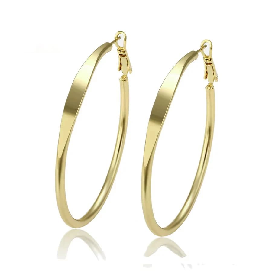 Xuping bijoux couleur or plaqué mode Style européen élégant grands cerceaux boucles d'oreilles pour filles femmes école fête cadeau 80633