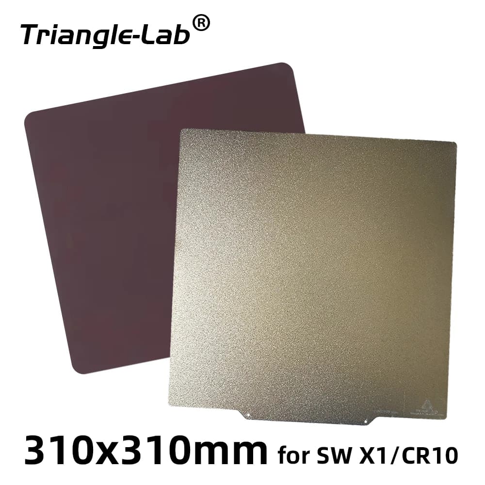 Plan de réparation et de mise à niveau pour le lit chauffant en verre C Trianglelab Artillery Sidewinder X1, plaque en acier à ressort PEI texturée double face 310x310