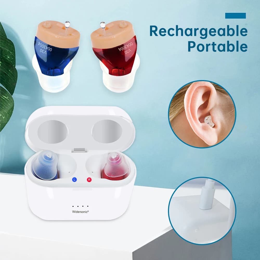 Prothèses auditives rechargeables Audifonos invisibles V30 sans fil Mini oreille intérieure intelligente pour personnes âgées/perte de détresse livraison directe