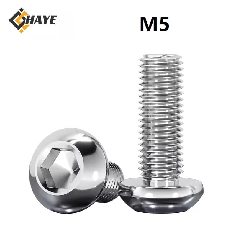 Vis à tête cylindrique M5, 6 8 10 40 60 65 70 75 80 85 90 100mm, boulons à tête cylindrique en acier inoxydable 304