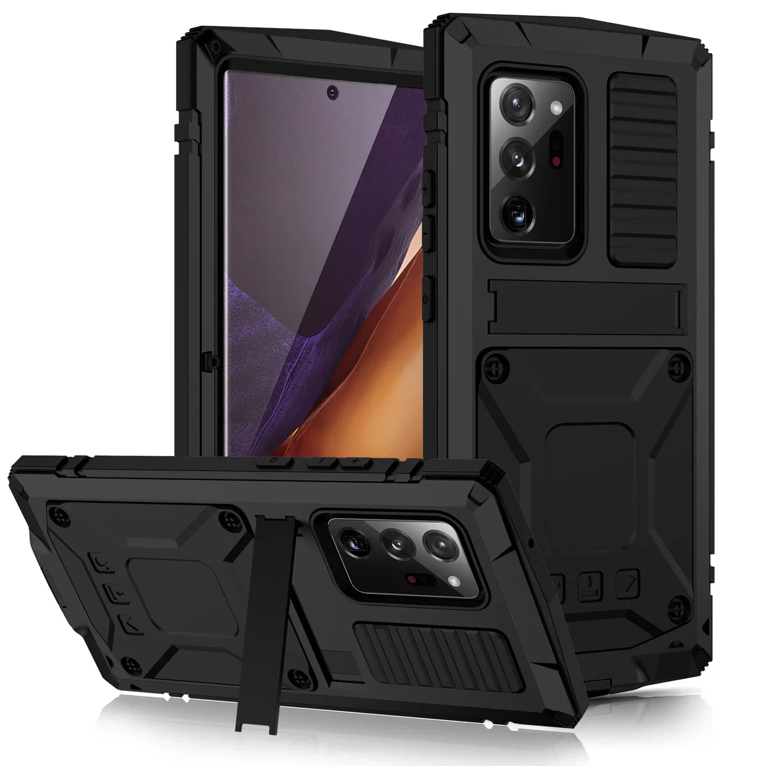Pour Samsung Galaxy S25 Edge S24 S23 S22 S21 S20 Plus Note 20 Ultra, coque de protection intégrale en métal aluminium 360°, antichoc