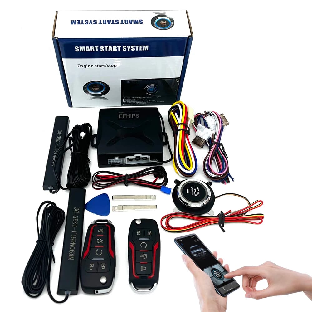 Système universel de démarrage et d'arrêt automatique sans clé, système d'alarme de démarrage du moteur, système de démarrage à bouton unique, accessoires de voiture à distance