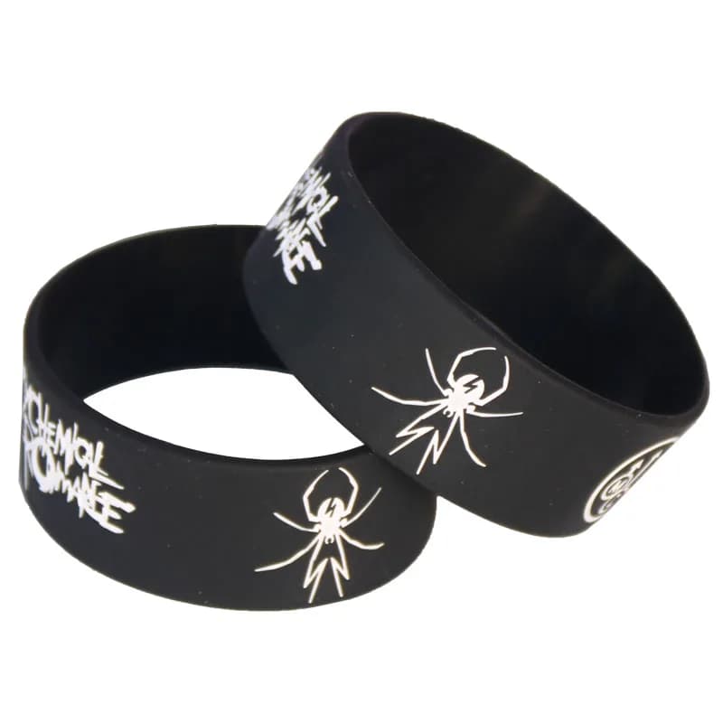 Bracelet en Silicone My Chemical Romance pour Homme, 1 Pièce, en Caoutchouc, Punk, Rock, Araignée, pour Amoureux de la Musique, Offre Spéciale, SH065