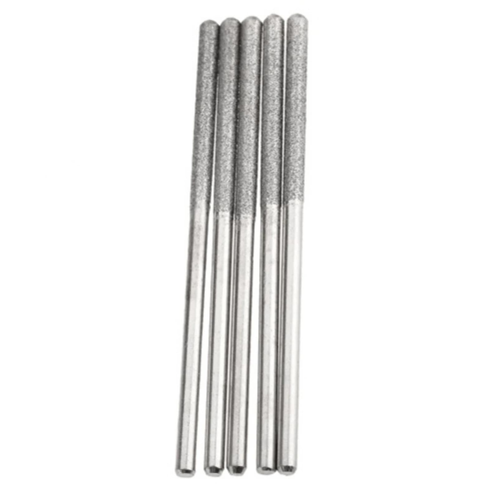 Têtes de meuleuse revêtues de diamant, perceuse 5x3mm, tige cylindrique à tête plate, bavures allongées, ensemble de polissage pour outil rotatif Dremel