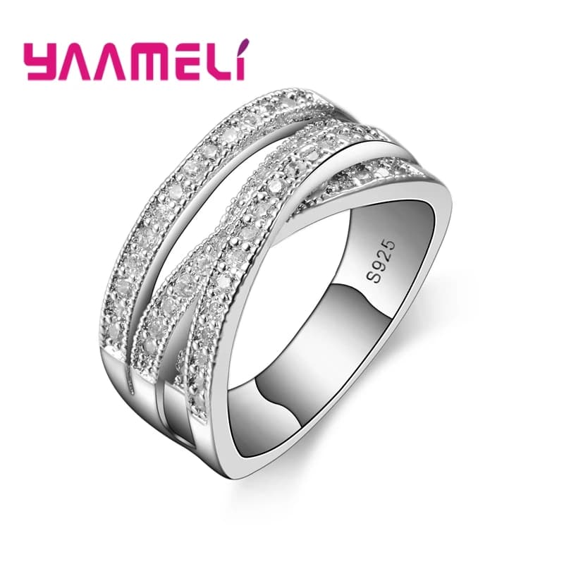 Meilleures ventes, grandes tailles 5-13, bagues pour femmes et hommes, argent sterling 925 pur, cristal autrichien, bijoux unisexes pour mariage, fête, cadeau