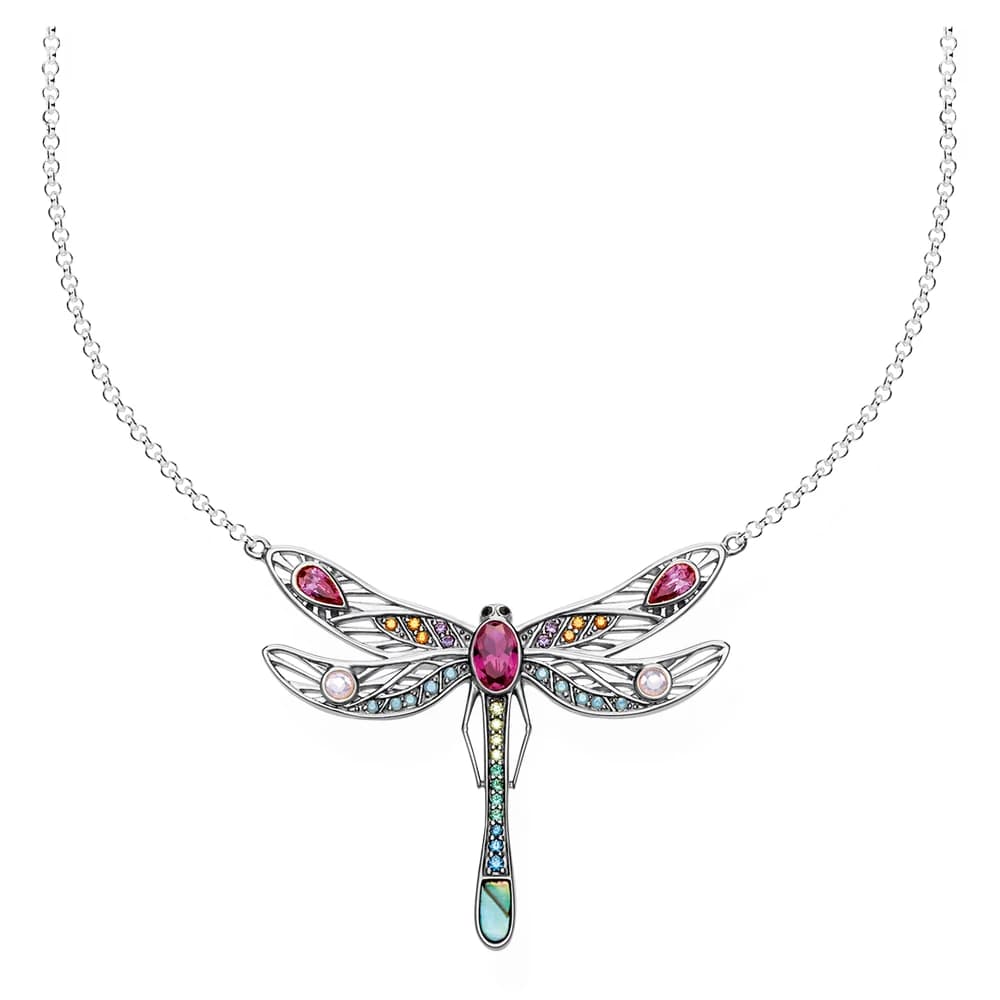 Collier libellule ludique, nouvelle chaîne à maillons, bijoux fins créatifs européens en argent sterling 925, cadeau bohémien pour femmes