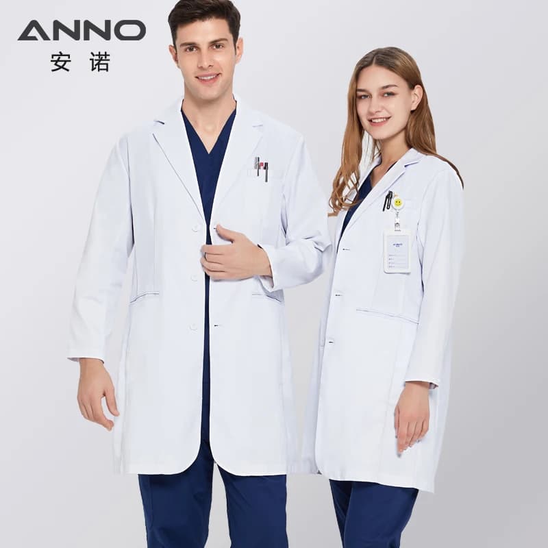 ANNO – uniformes de laboratoire antistatiques, vêtements d'entraînement unisexes, manteau blanc de pharmacie, robe de médecin et de clinique blanche pour hommes et femmes