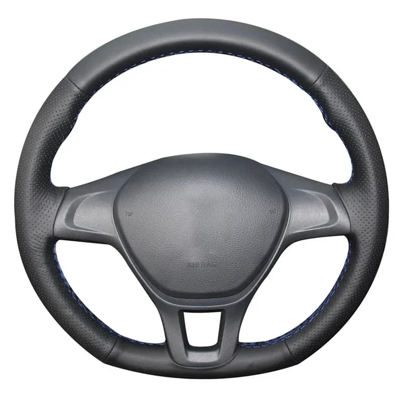 Housses de volant de voiture en cuir artificiel noir pour Volkswagen VW Golf 7 Polo Touran Crafter Passat Caddy Up! T-Roc 2013-2021