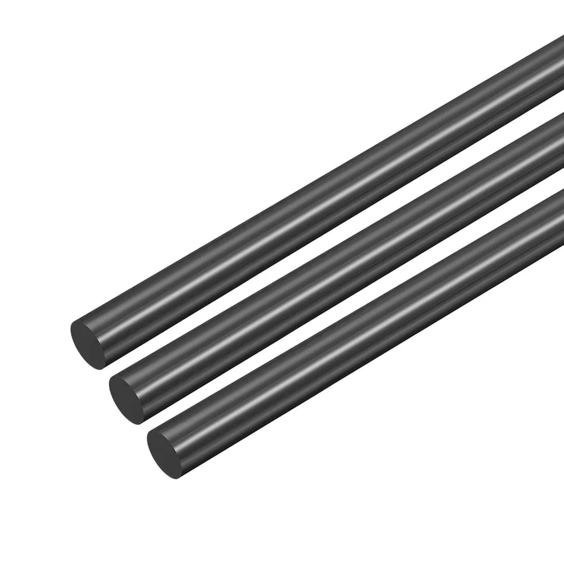 Uxcell tige ronde en plastique, 3mm,4mm,5mm,7mm Dia 50cm longueur barre ronde en plastique d'ingénierie 4mm 3 pièces noir