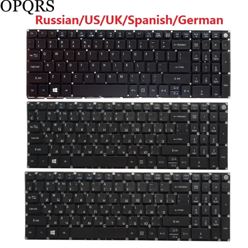 Clavier d'ordinateur portable russe RU/US/UK/espagnol/latin/allemand pour Acer Aspire 5 A517 A517-51 A515 A515-51 A515-51G A515-41 A515-41G