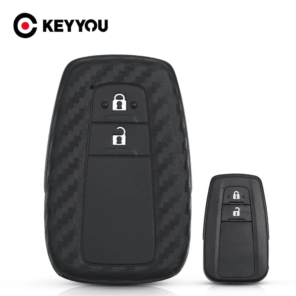 KEYYOU – coque de clé de voiture en Silicone, 2 boutons, pour Toyota CHR C-HR 2017 2018 Prius, style de voiture, housse de télécommande
