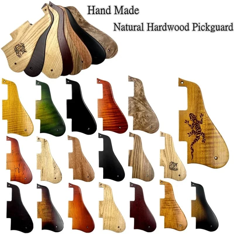 Plaque de protection pour guitare électrique en bois massif naturel, fabriquée à la main, plaque anti-rayures, pièces de rechange et accessoires pour guitare.