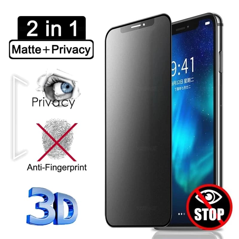 Protecteur d'écran Anti-espion 3D mat, pour iPhone 17 Air 16 15 14 13 12 11 Pro mini X XS Max XR 7 8 Plus SE, verre trempé