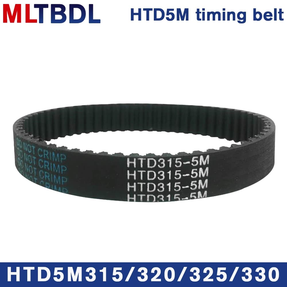 Courroie de distribution HTD 5M, longueur 315/320/325/330mm, largeur 10/15/20/25mm, pas de 5mm, poulie en caoutchouc, dents 63 64 65 66, courroie synaville
