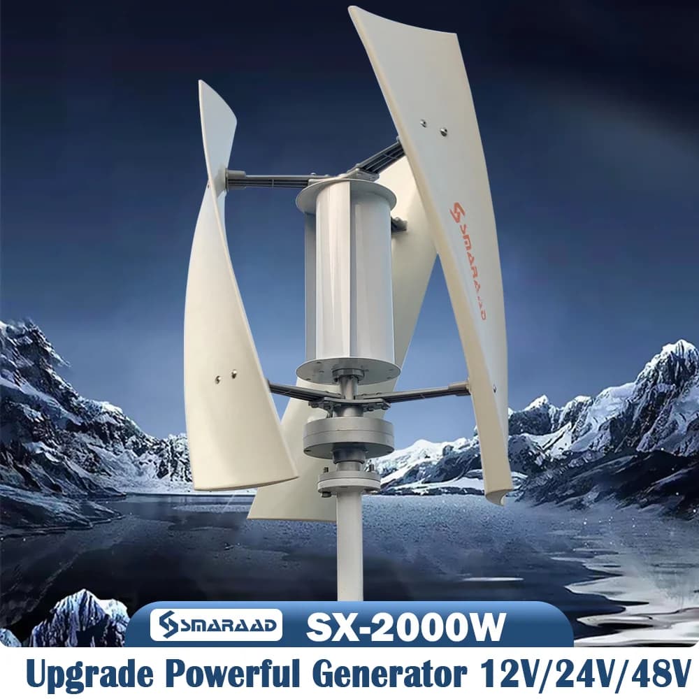 Générateur éolien 2000W, mini-éolienne à énergie libre, éolienne permanente Maglev 12V 24V avec contrôleur MPPT