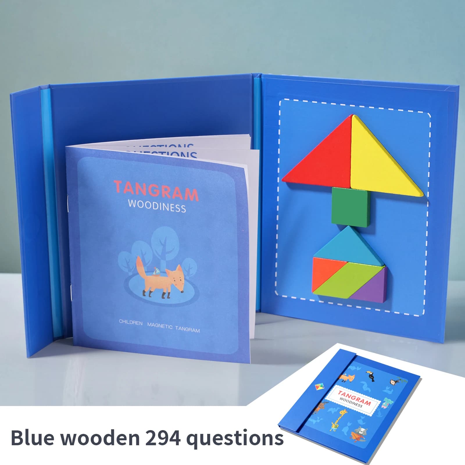 Puzzle magnétique 3D Tangram à formes géométriques, jeu Montessori pour enfants, jouet éducatif en bois