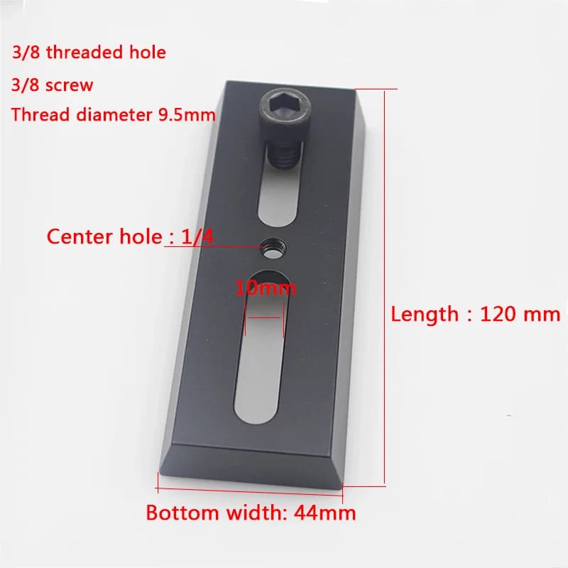 Plaque à queue d'aronde 120 mm style Vixen avec vis 3/8'' S8170, accessoires pour télescope astronomique monoculaire tout métal AR0218