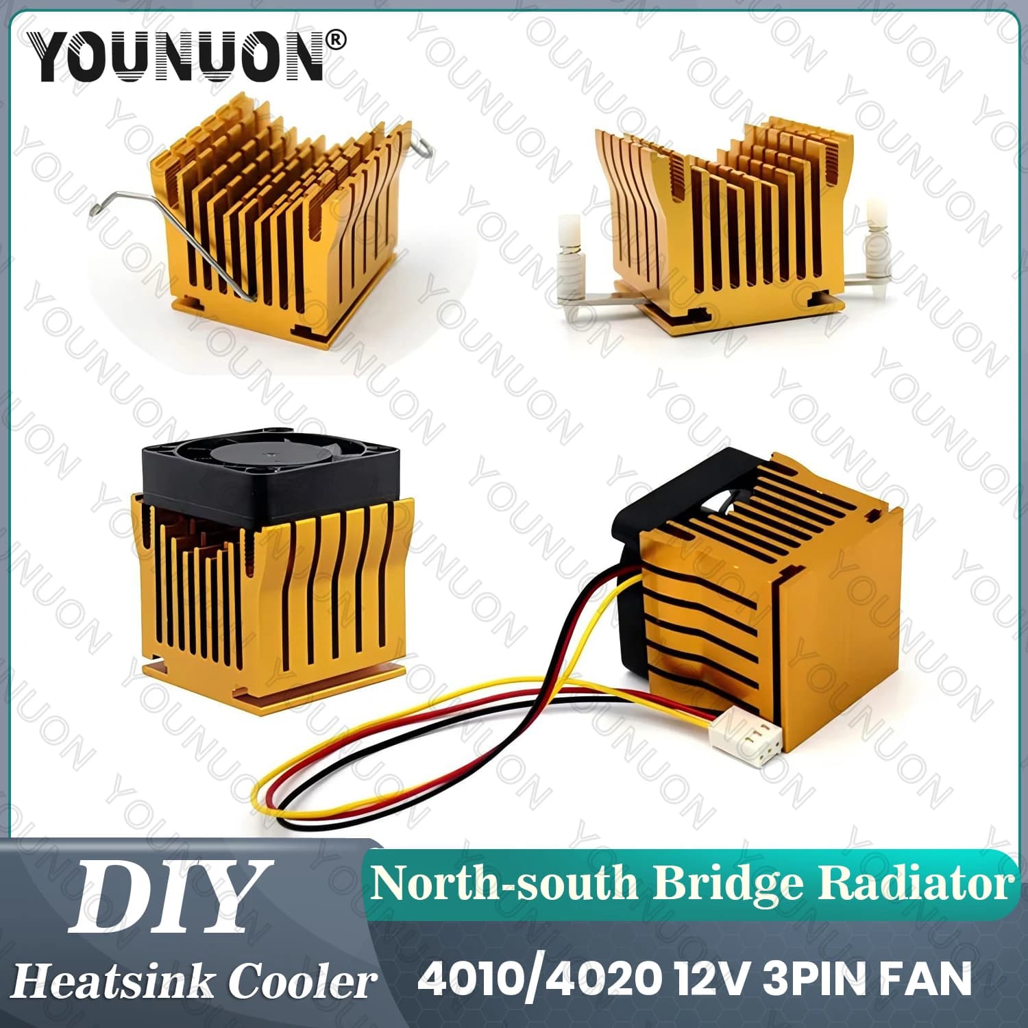 Dissipateur thermique Golden DIY, ventilateur de refroidissement, pour carte mère, dimensions 40mm, 12V, 40x40x10mm, 40x40x20mm