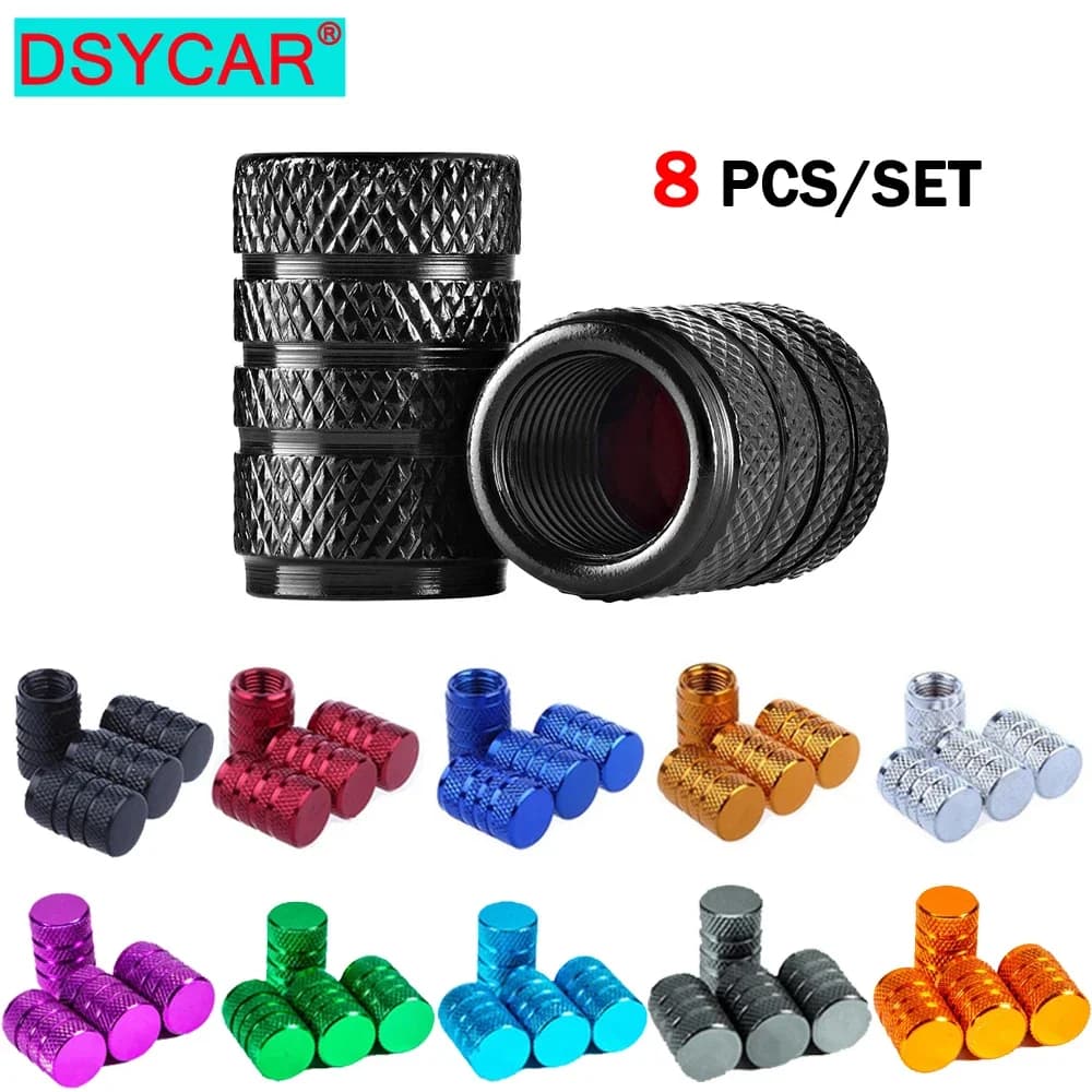 DSYCAR 8 pièces bouchon de tiges de Valve de pneu de voiture bouchon de Valve de pneu en aluminium voiture anti-poussière tige de roue bouchons de Valve d'air