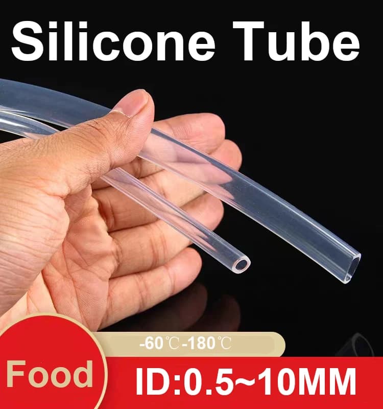 Tuyau en caoutchouc de Silicone Transparent de qualité alimentaire, 1/5 mètres, ID 0.51 2 3 4 5 6 7 8 9 10 12mm O.D, Tube Flexible non toxique