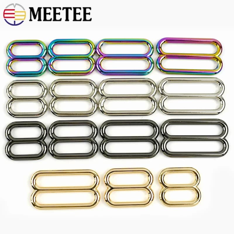Boucles de sac en métal pour sangle de ceinture, anneau en D, crochets coulissants Leic-foetal de soutien-gorge, ajusteur de sangle, fermoir, accessoires de vêtement bricolage, 10 pièces