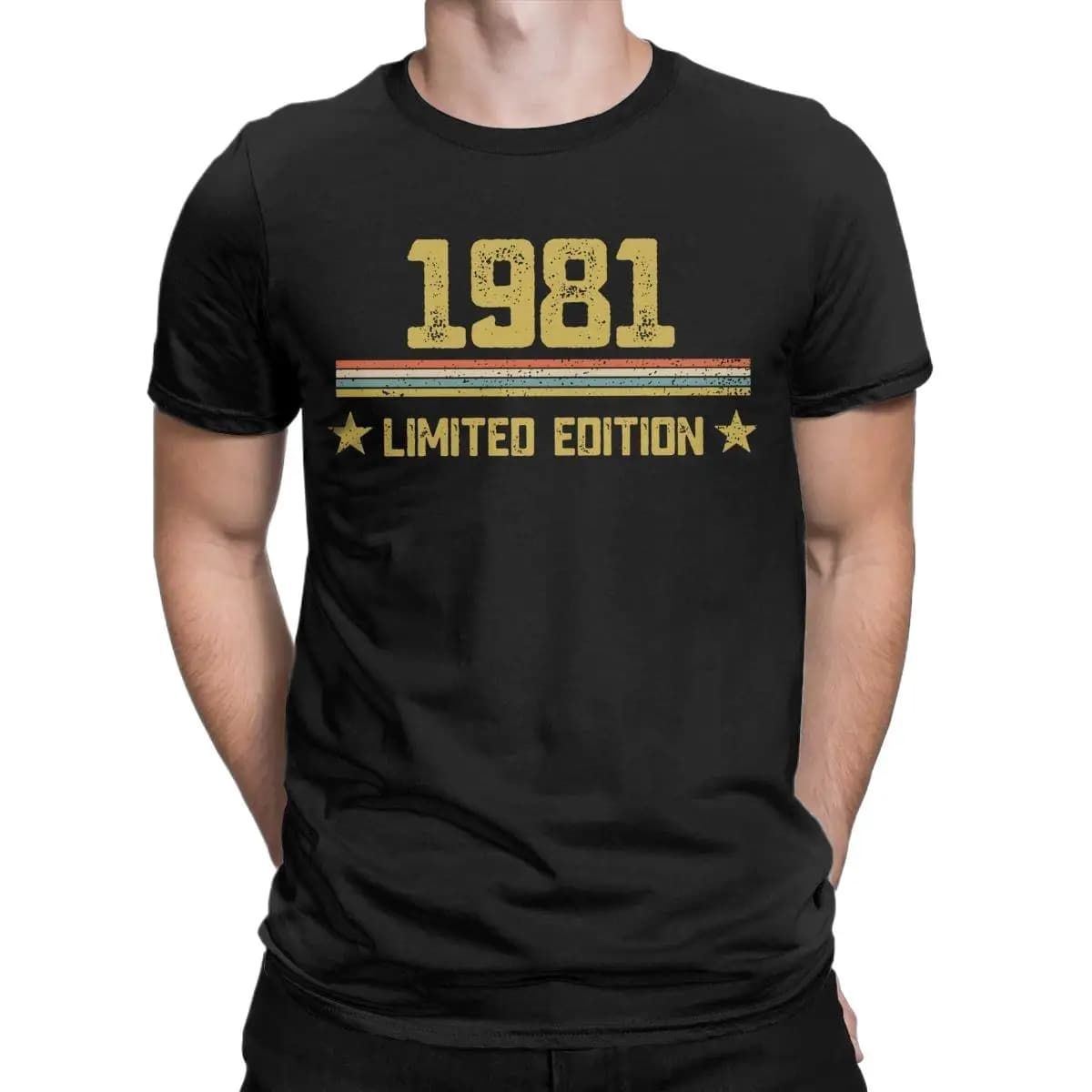 T-shirt pour homme, en coton, à manches courtes, idée de cadeau d'anniversaire, 40 ans, né en 1981