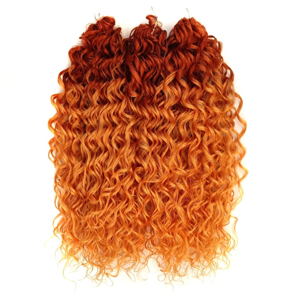 FASHION IDOL vague profonde torsion Crochet cheveux synthétiques Afro bouclés Crochet tresses Ombre Orange tressage Extensions de cheveux pour les femmes