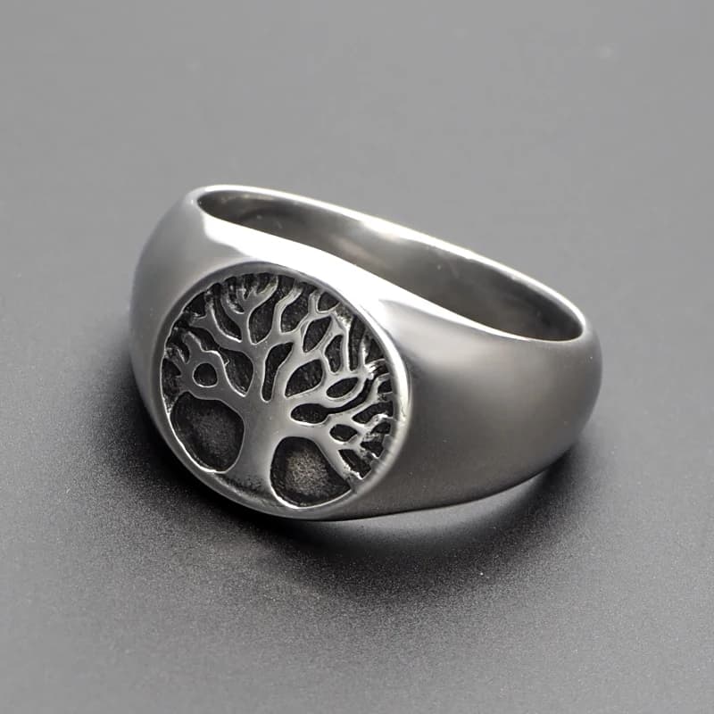 Bague chevalière Punk en acier inoxydable 316L, arbre de vie, classique, amulette Viking pour hommes, bijoux nordiques, livraison gratuite