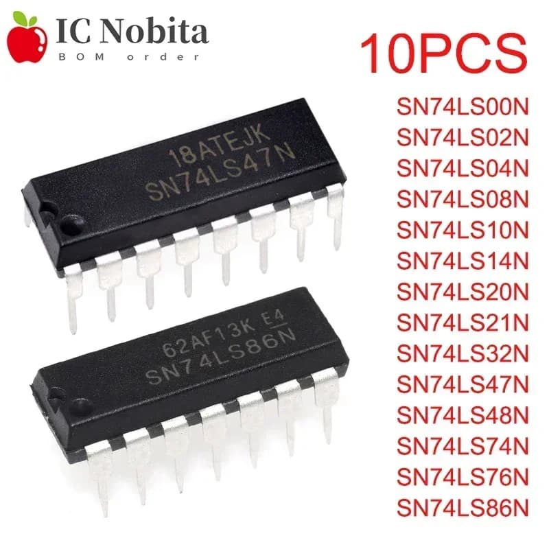 74LS00 74LS02 74LS04 74LS08 74LS10 74LS14 74LS20 74LS21 74LS32 74LS47 74LS48 74LS74 74LS76 74LS86 DIP-14 DIP-16 Nouveau