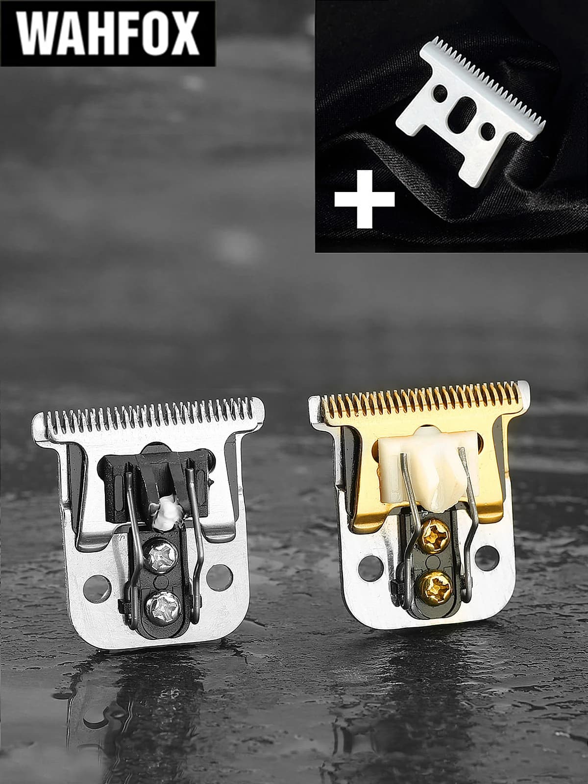 WAHFOX-Jeu de lames de rechange en acier pour tondeuse à cheveux Andis D7 D8 SlimLine Pro Li, lame en céramique