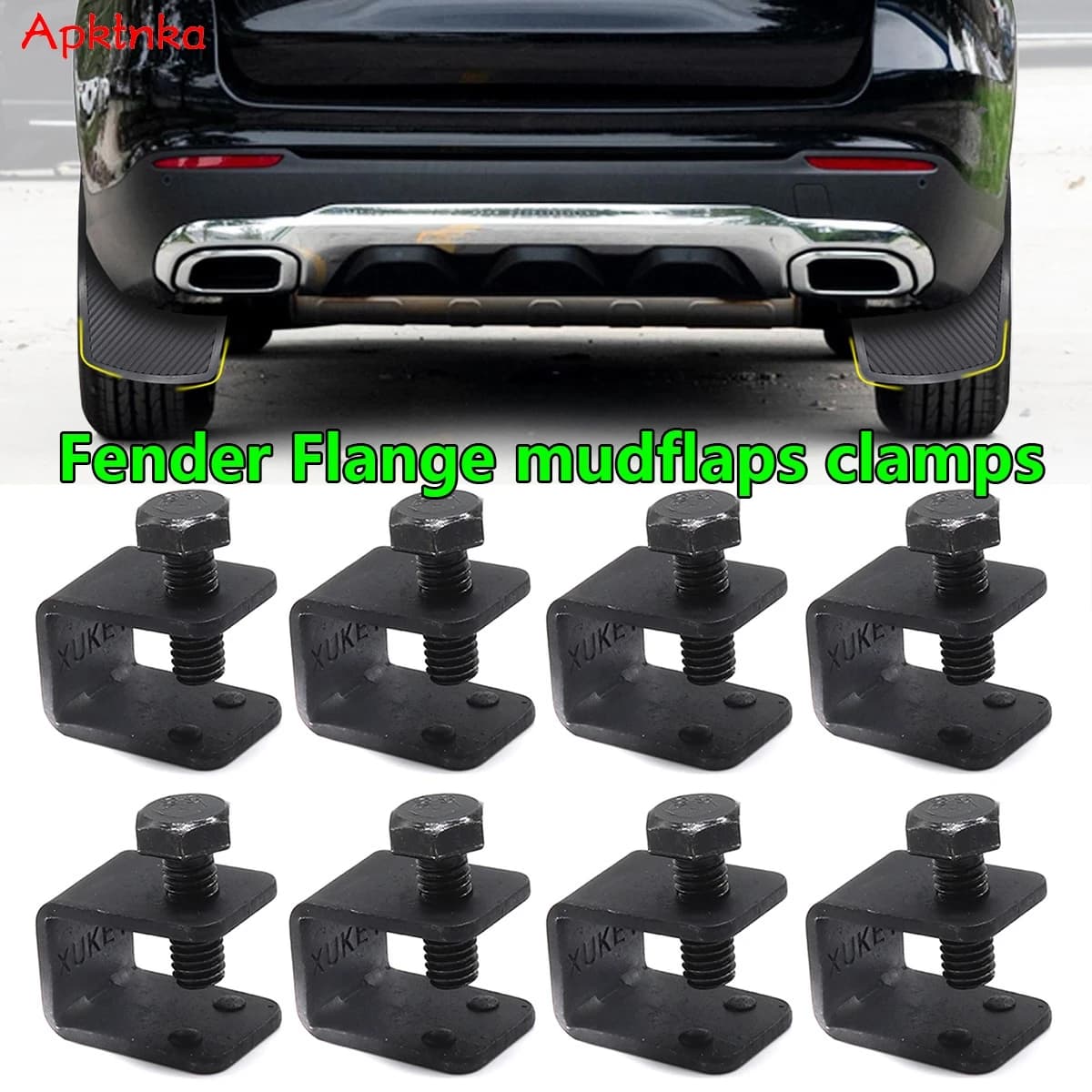 Apktnka 8x garde-boue universels garde-boue noir C U pinces boulon sur sans Clips de perçage pour voiture AUTO avec bride de garde-boue