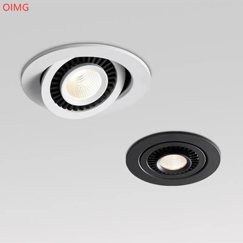 Plafonniers LED encastrés à intensité variable, rotation à 360 degrés, réglables, 7W/9W/12W/15W/20W/24W, spot pour éclairage domestique