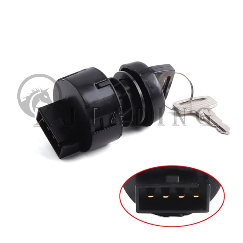 Clé de contact en plastique pour ATV, 4 broches, interrupteur de démarrage du moteur, verrouillage avec 2 clés adaptées pour Polaris Worker 500 PREDATOR 500 2003 – 2007