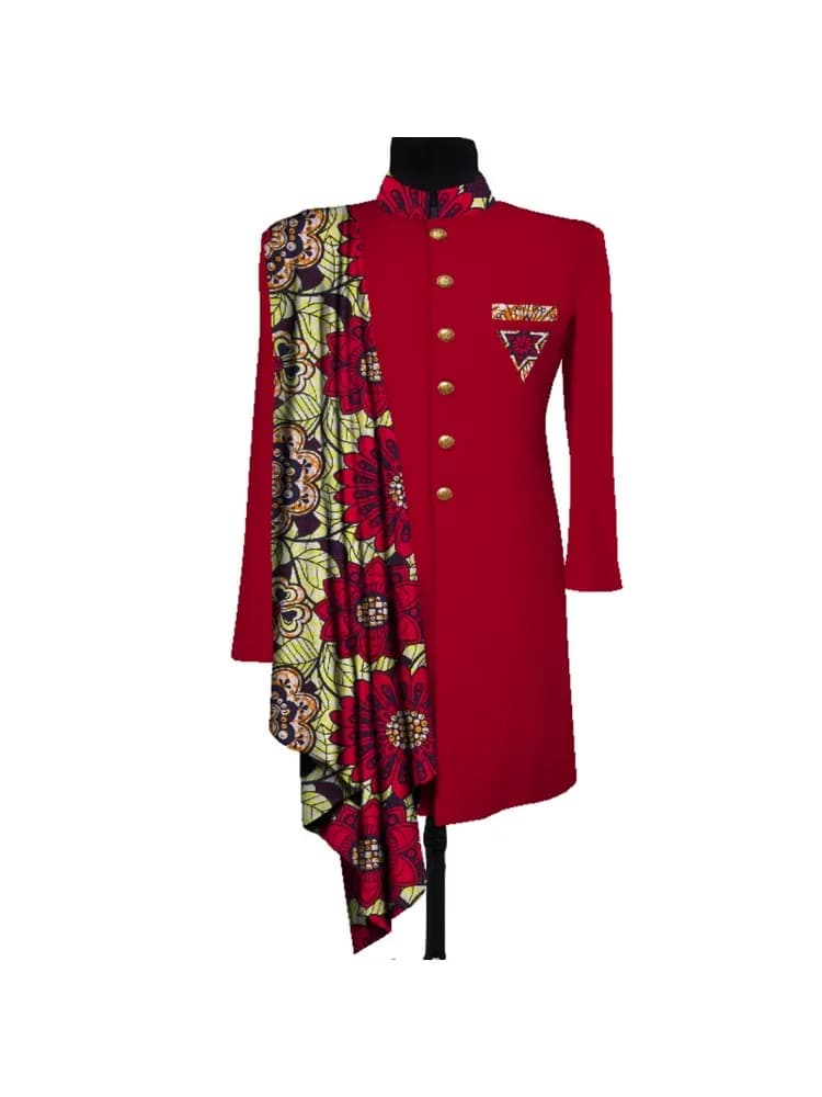 Hommes africains manteau à manches longues hommes vêtements costume veste Dashiki hauts manteau imprimé Patchwork Blazer robe de mariée costume chemise WYN1055