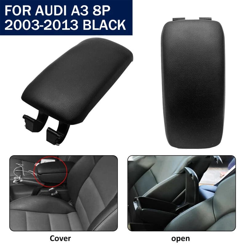 Couvercle d'accoudoir, boîte de rangement de Console centrale, couvercle en cuir adapté pour AUDI A3 8P 2003 2004 2005 2006 2007-2012, accessoires de voiture noirs