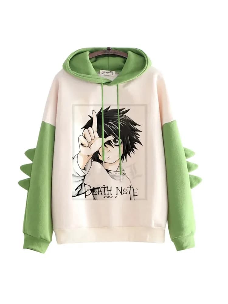 Sweat-shirt à capuche pour homme, sweat-shirt japonais, dessin animé, Note de mort, Kawaii, graphique drôle, Streetwear, Harajuku, unisexe, hiver