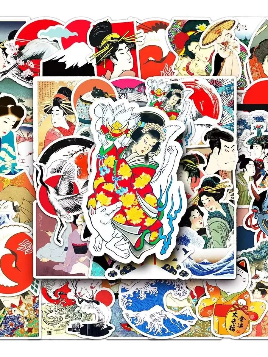 Autocollants japonais Ukiyo-e Art Sea Wave, 10/50 pièces, autocollants esthétiques, jouets, autocollants Graffiti, imperméables, pour Skateboard, ordinateur portable, vélo, voiture