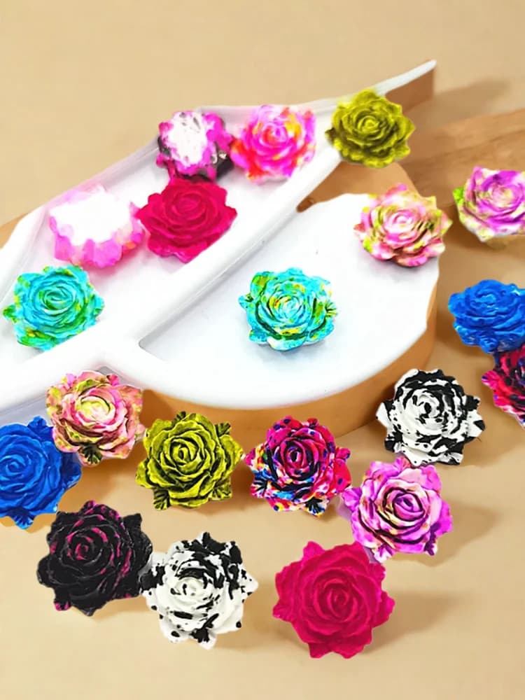 Cabochon en résine rose pour scrapbooking, 100 pièces, 14mm, fleurs décoratives, artisanat, à dos plat, accessoires de bricolage