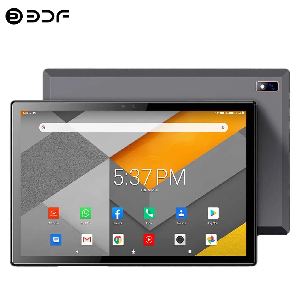 Nouvelle tablette BDF 10,1 pouces Octa Core Android 13, réseau 4G, double SIM, 8 Go de RAM, 256 Go de ROM, Wi-Fi, Google Play, tablette PC avec accélération IA