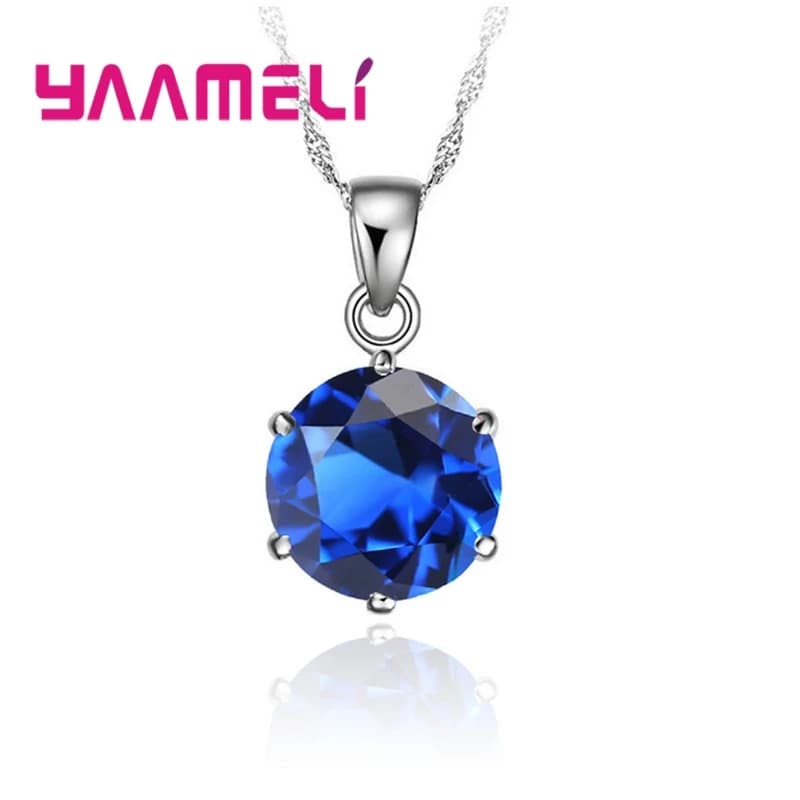 Prix de vente Nice 925 en argent Sterling collier femmes bijoux de mariage 6 griffe cubique Zircon pendentif accessoires de fiançailles