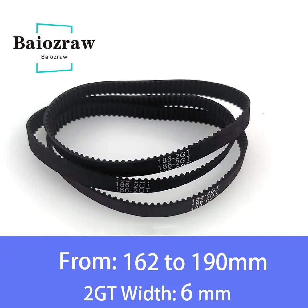 Courroie de synchronisation en caoutchouc pour imprimante 3D, 1 pièce, GT2 6mm, boucle fermée, 162 164 166 168 170 172 174 176 178 180 182 184 186 188mm