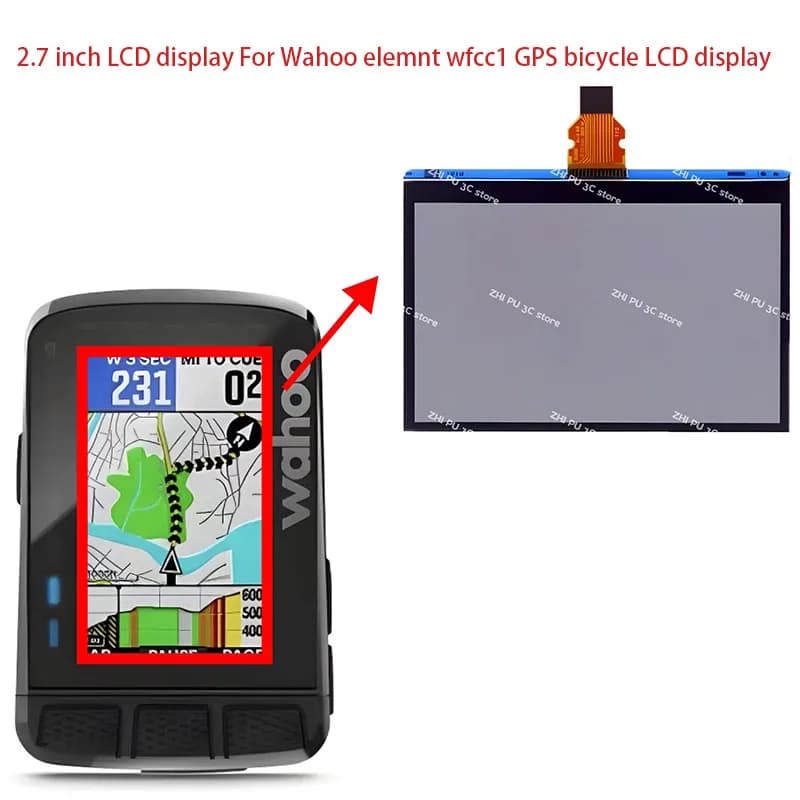 Écran LCD 2.7 pouces (sans câble de rétroéclairage) pour écran LCD de vélo Wahoo elemnt wfcc1 GPS