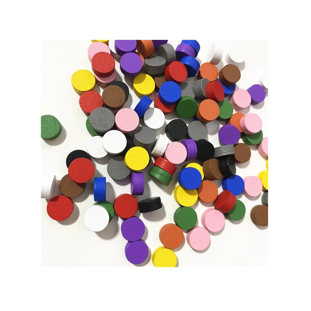 500 pièces 10*5MM pièces de jeu en bois pion jetons de Poker d'échecs pour accessoires de jeu de société