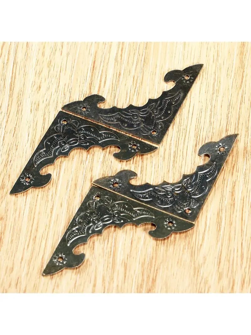 4 pièces 40mm/58mm Protège-pieds décoratifs et protège-coins pour meubles, coffres à bijoux, boîtes cadeaux et étuis en bois