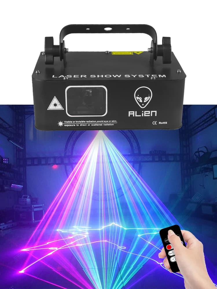 ALIEN RGB 500mW Projecteur de faisceaux laser scanner Ligne lumiere DMX effet éclairage de scène Lazer Lampe de Scène projecteur parti lumière Eclairage DJ Disco pour piste de danse Dj mariage fête