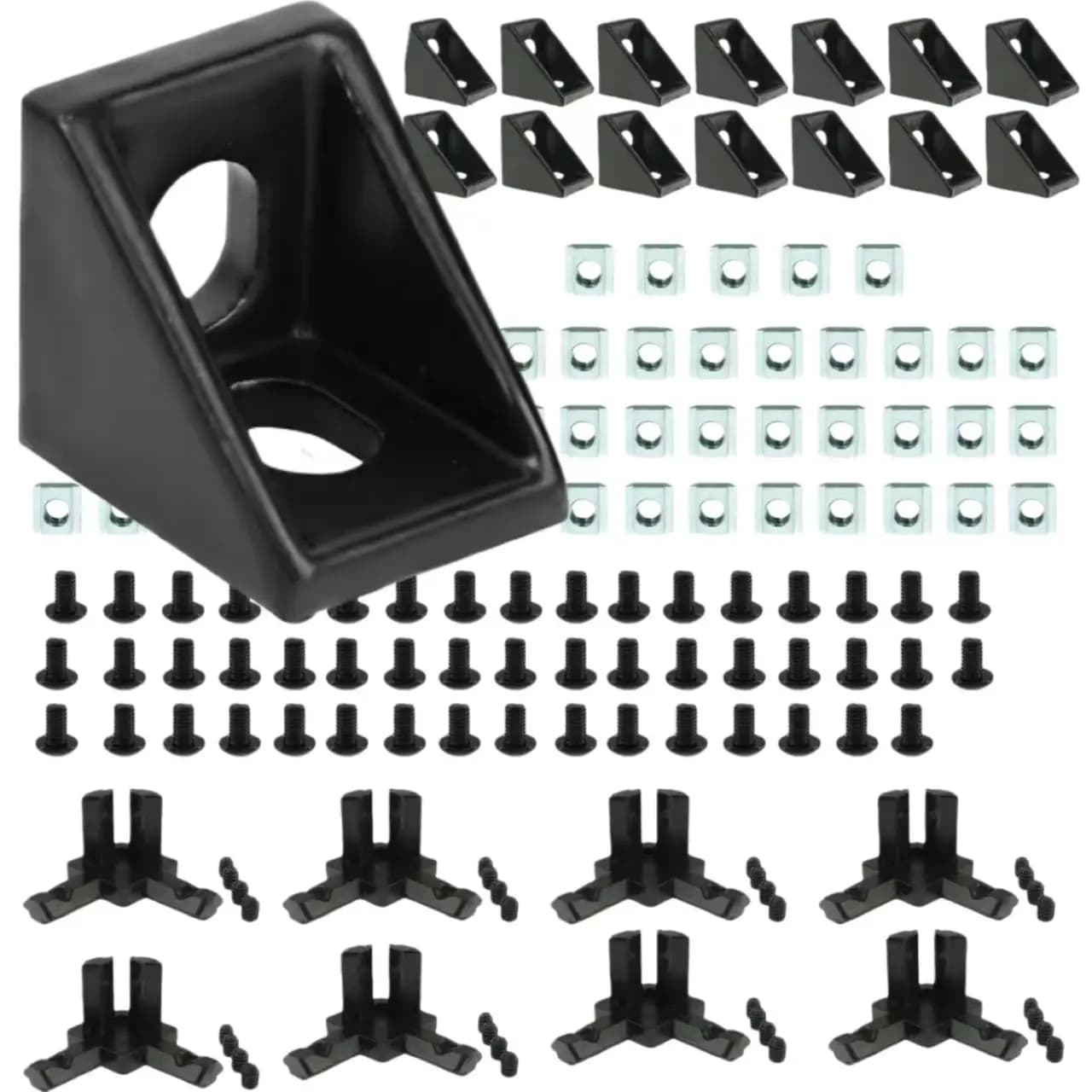 Connecteur à trois voies de type L pour imprimante 3D, UE 2020, profil en aluminium, construit 1720, angle Visiteur M5, 1948 en T coulissants, openbuilds CNC