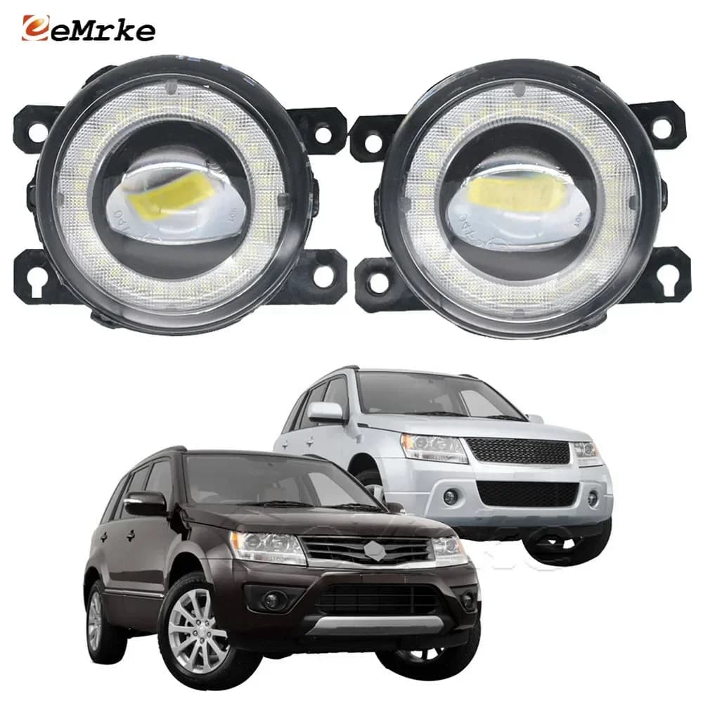 Ensemble de phares antibrouillard LED pour voiture, Angel Eye DRL, Suzuki Grand Vitara II Escudo JT TE TD 2005-2010 2011 2012 2013 2014 2015, 2 pièces